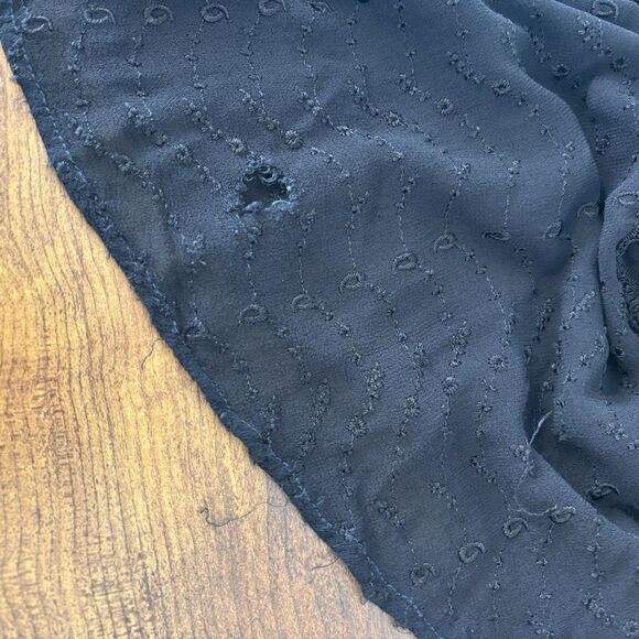 Advance One Size Maxi Skirt Black Flowy Boho Hippie Embroidery Flawed Hem - Picture 13 of 15